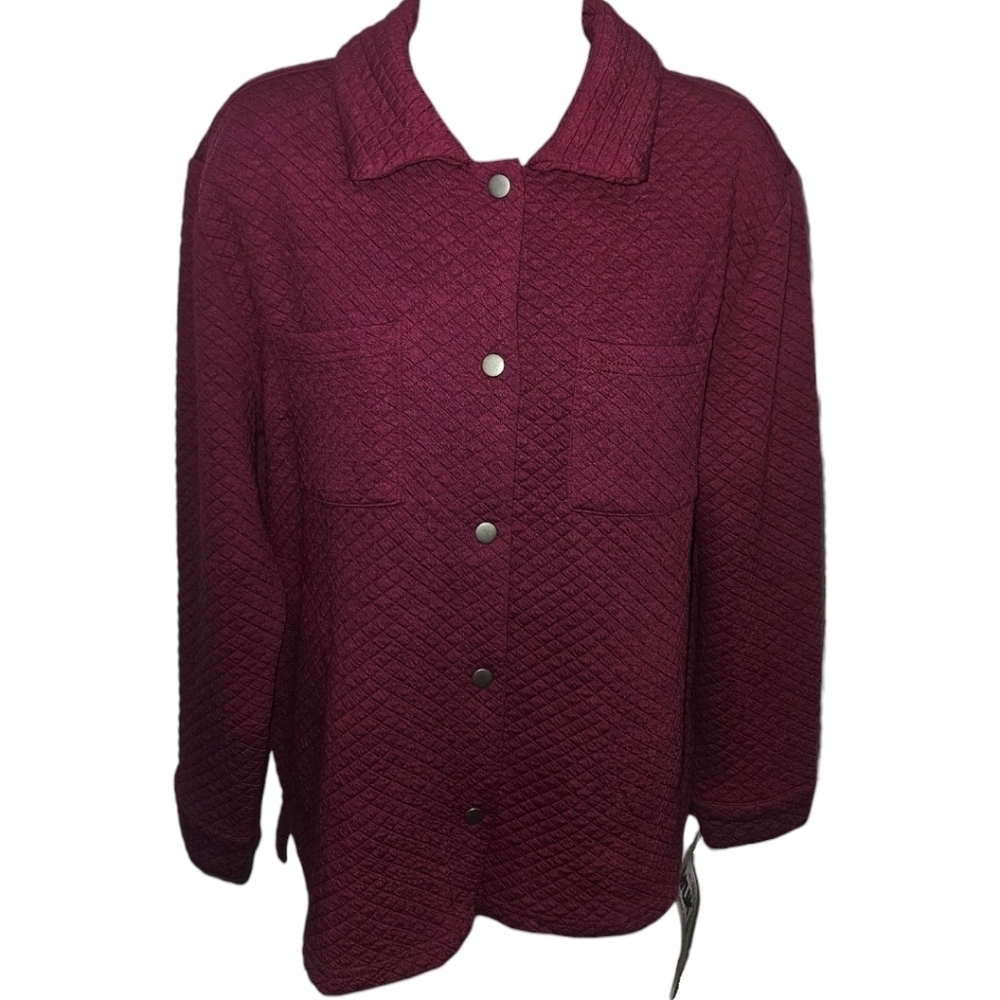 NWT Muk Luks Quilted Snap Button Down Long Sleeve Shacket